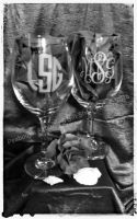 Personalized Monogram White Wine Glass